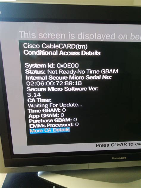 tv cable card error 161